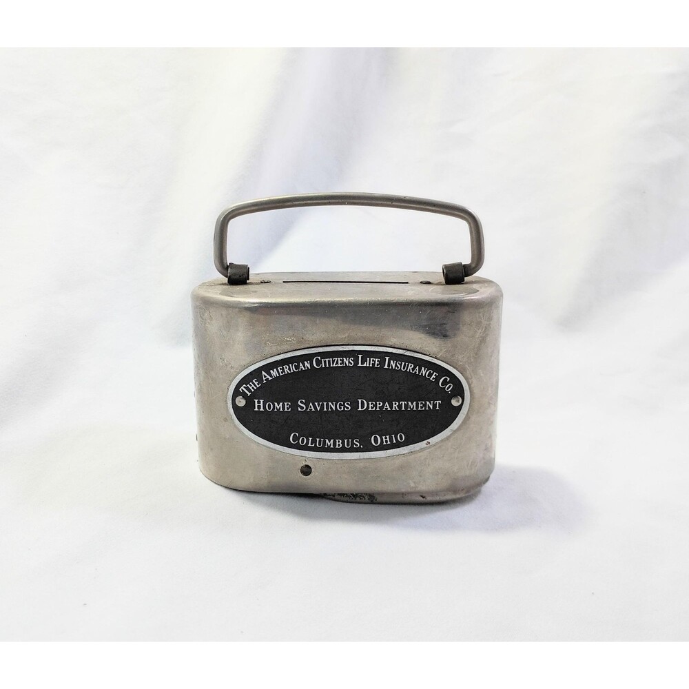 Vintage Metal Bank -Home Savings Department The American Citizens Life Insurance